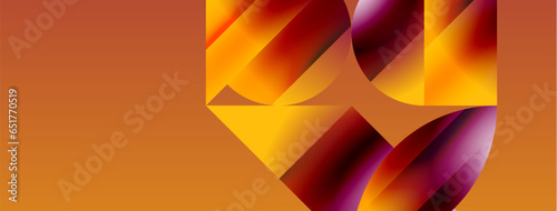 Serene gradient template. Circles and triangles mingle in minimalist perfection. Gentle fusion of forms and hues creates balanced yet captivating backdrop, embodying modern sophistication