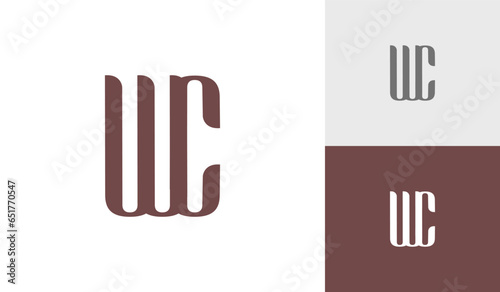 Letter WC initial monogram logo design