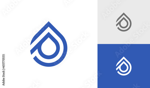 Letter PJ water drop logo design