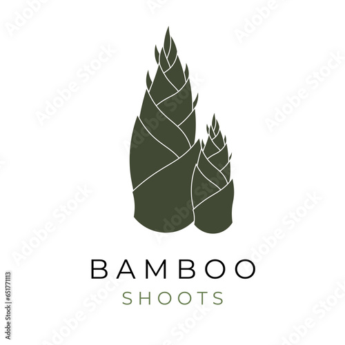 Logo illustration of green bamboo shoots