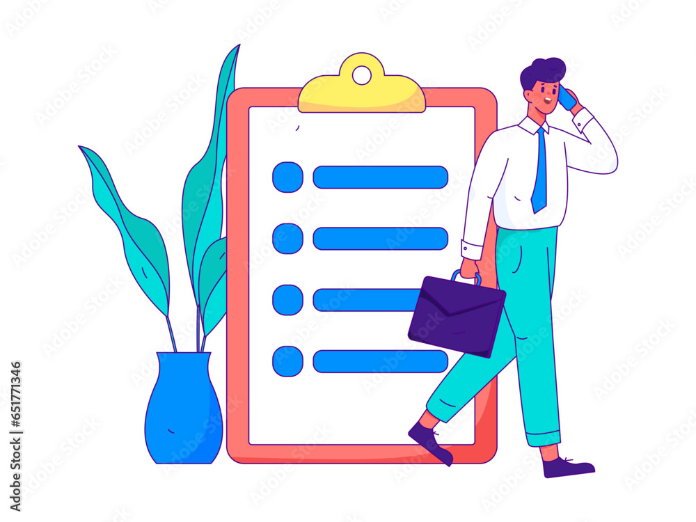 Obraz premium Personnel doing job interview flat vector concept operation hand drawn illustration