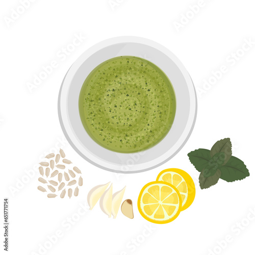 Logo Illustration of Traditional Italian Pesto Sauce