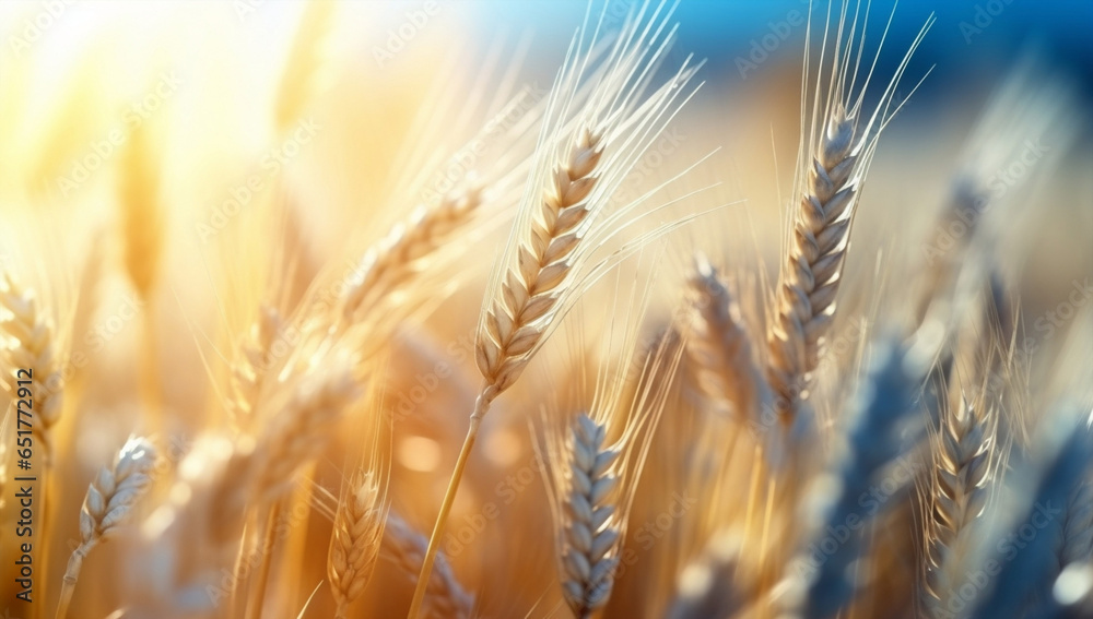 Field summer crop wheat ripe grain harvest agricultural cereal nature