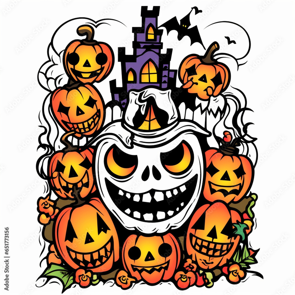 Coloring page about Halloween trick-or-treating, a day celebrated in October.