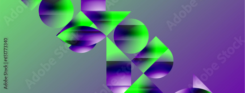 Serene gradient template. Circles and triangles mingle in minimalist perfection. Gentle fusion of forms and hues creates balanced yet captivating backdrop, embodying modern sophistication