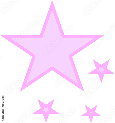 Flowers and stars for decoration, gift wrapping paper, card 