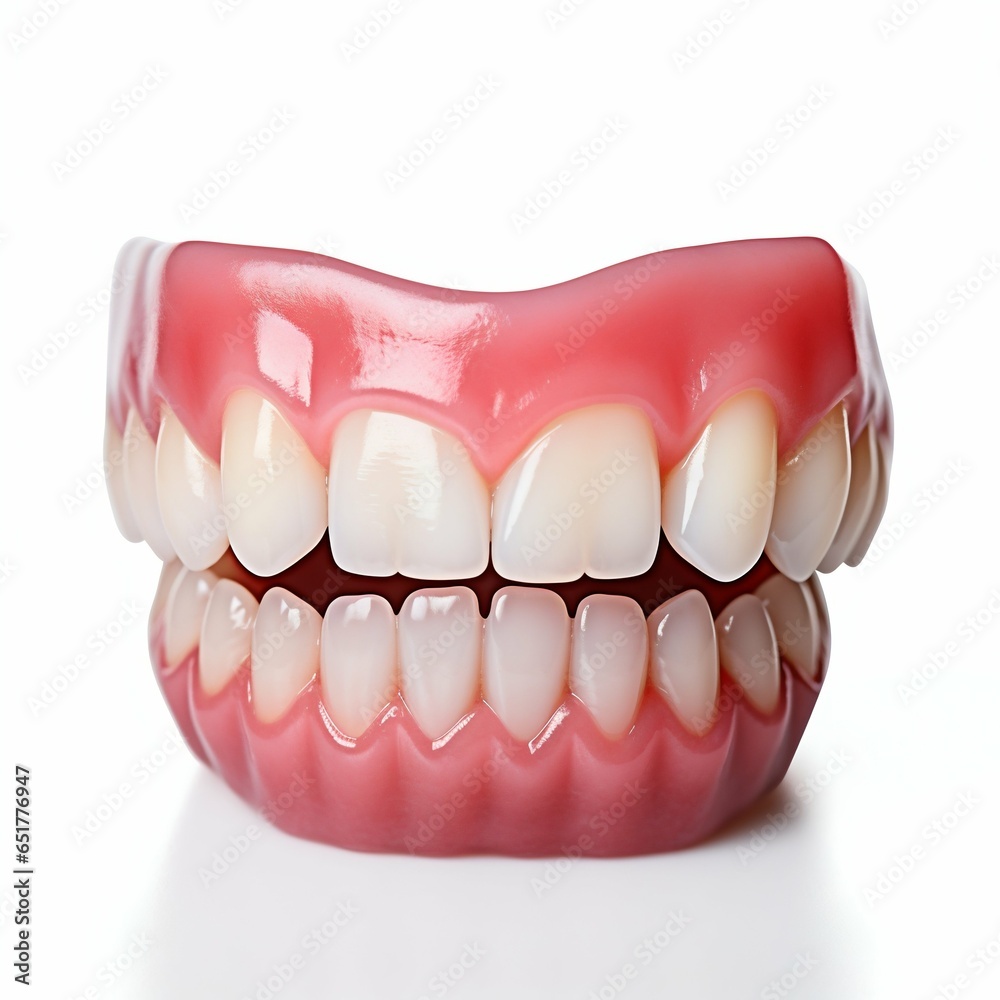 Obraz premium Teeth Displayed Isolated on White Background. Generative ai