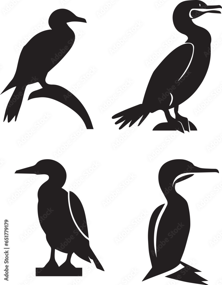 Naklejka premium Cormorant Vector silhouette Illustration 