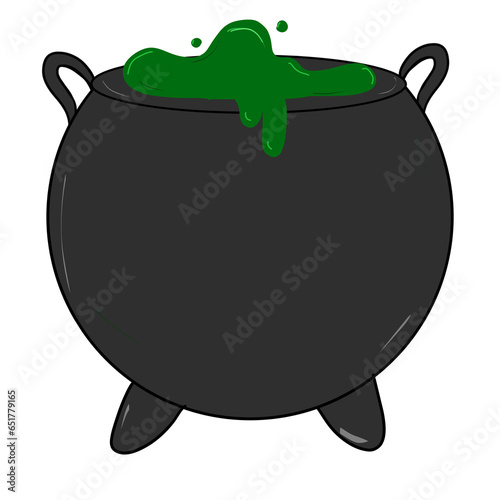 Witch Cauldron for Halloween placed on a white background