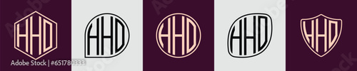 Creative simple Initial Monogram HHO Logo Designs. photo