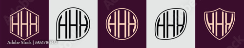 Creative simple Initial Monogram HHX Logo Designs. photo