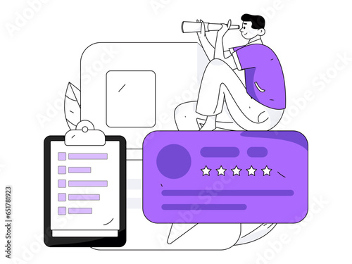 Personnel doing job interview flat vector concept operation hand drawn illustration