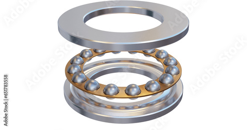 Slika na platnu 3D illustration of thrust ball bearing exploded view
