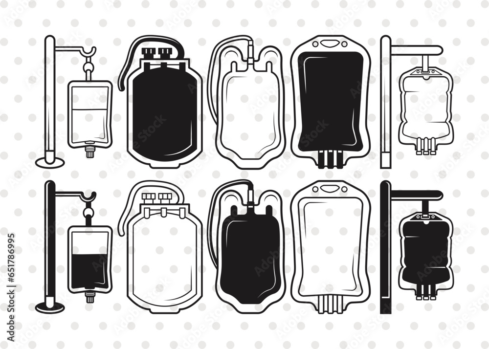 Blood Bag Silhouette, Blood Bag SVG, Blood Svg, Blood Bag Icon Svg