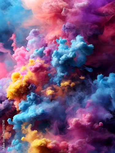 Smoke colorful clouds background banner-AI generated