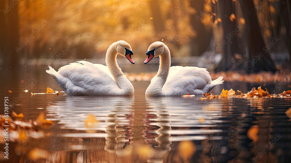 two swans on the lake two swans on the lake
