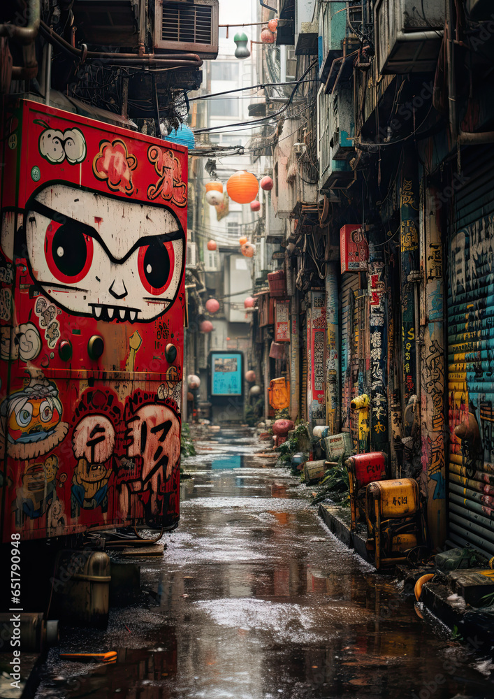 Obraz premium Neo Tokyo Cyberpunk Echoes City Generative AI