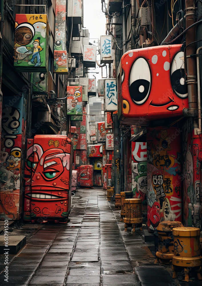Obraz premium Neo Tokyo Cyberpunk Echoes City Generative AI