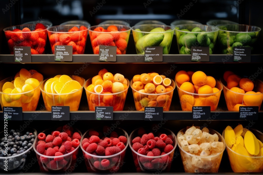 Innovative Pricing Strategy: Displaying Fresh Fruit in Containers with Price Tags - AR 3:2