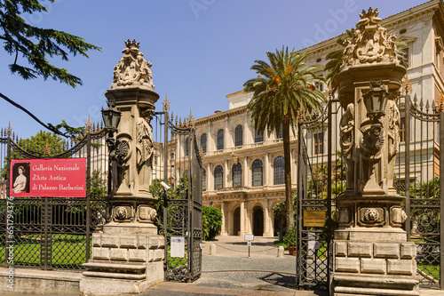Entrance to the grounds of the Barberini palace, in Rome photo