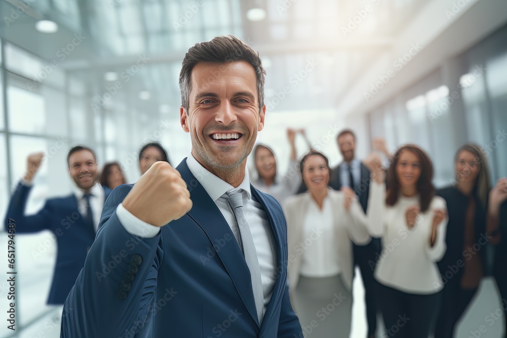 Confident Businessman Showing a Fighting Pose, Handsome Manager Gestures Raising Fists in Modern Office, Male Entrepreneur Fights a Problem Confident Businessman Showing a Fighting Pose, Handsome Manager Gestures Raising Fists in Modern Office, Male Entrepreneur Fights a Problem