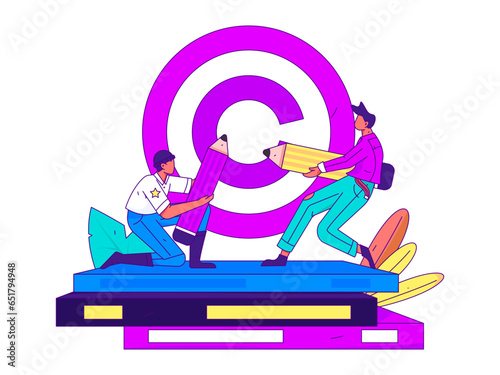 Protect intellectual property flat vector concept operation hand drawn illustration