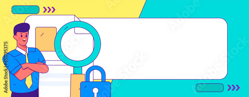 Protect intellectual property flat vector concept operation hand drawn illustration