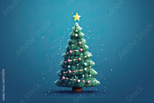 christmas tree, christmas card design background, drawing of christmas tree for season greatings photo