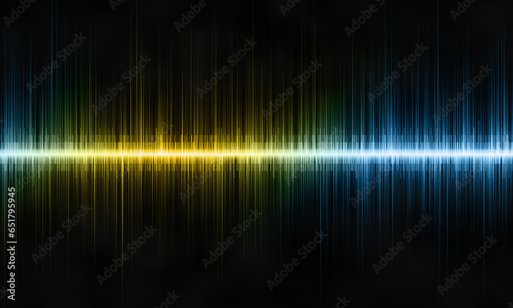 Digital sound waves on black background