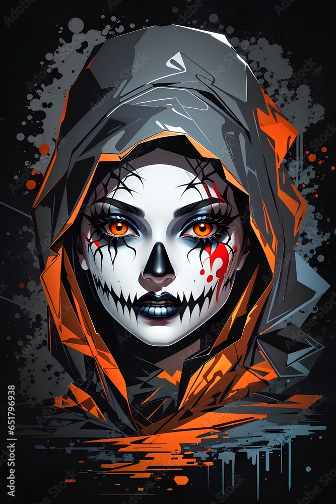 Halloween fashion, ghost face makeup Halloween fashion, ghost face makeup