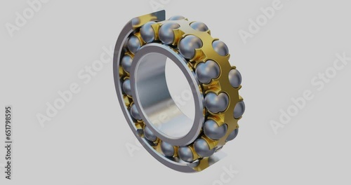 Industrial machinery part. self-aligning ball bearing - mechanical component:  3D animation 