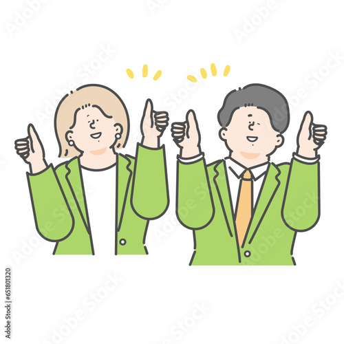 男性と女性のビジネスパーソンのイラスト