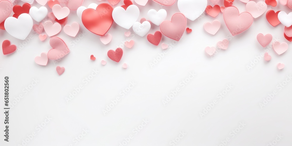 valentine day background with hearts - obrazy, fototapety, plakaty 