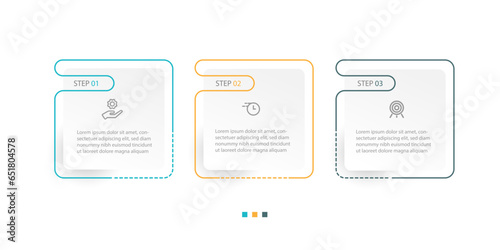 Modern design template business infographic vector element. Timeline process with 3 step or options. Vector illustration suitable for web presentation and information graphic.