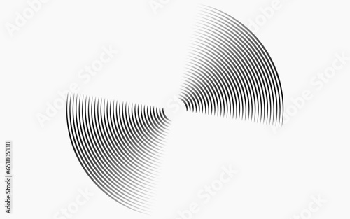 Circular spiral sound wave rhythm from lines