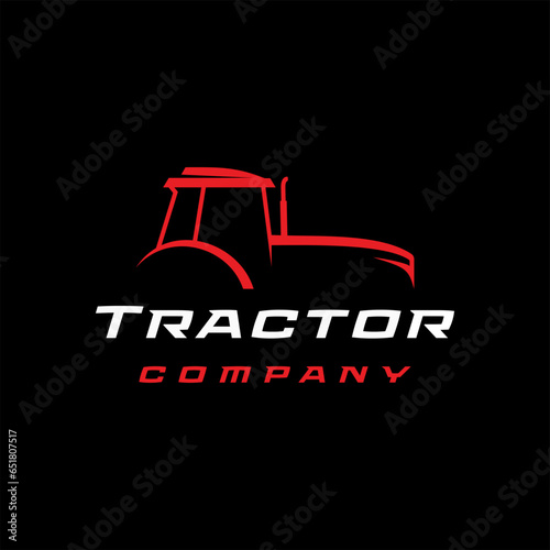 Tractor logo with sharp line design in masculine style