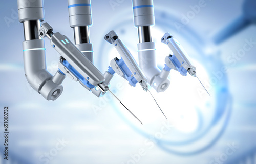 Robotic assisted surgery machine with surgery lights photo