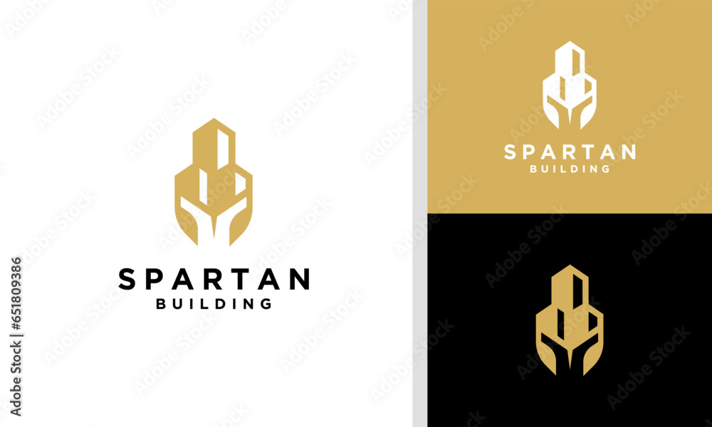 Elegant spartan building logo with line art concept. city building abstract for logo inspiration. Elegant spartan building logo with line art concept. city building abstract for logo inspiration.