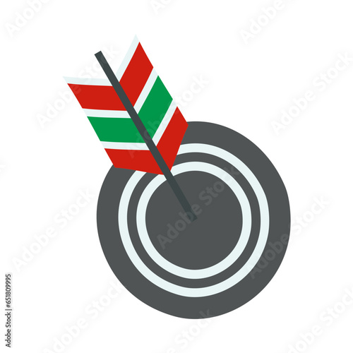 的矢。フラットなベクターイラスト。
A target and an arrow. Flat designed vector illustration.