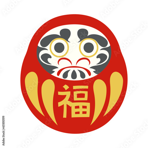 達磨。フラットなベクターイラスト。
Daruma doll. Flat designed vector illustration.