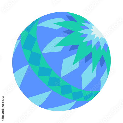 Photos 青い手毬。フラットなベクターイラスト。
Blue Temari: Japanese traditional toy ball