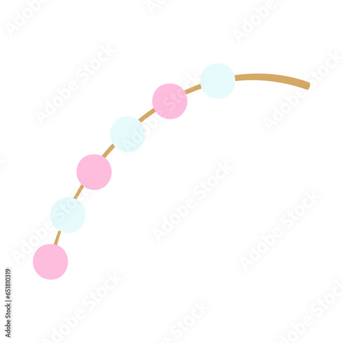 餅花。フラットなベクターイラスト。
Mochi-bana: Japanese New Year’s decoration made of rice cake. Flat designed vector illustration.