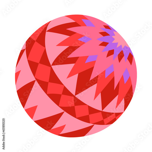 Fényképezés 赤い手毬。フラットなベクターイラスト。
Red Temari: Japanese traditional toy ball