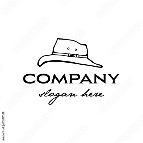 Cowboy hat logo with classic style design