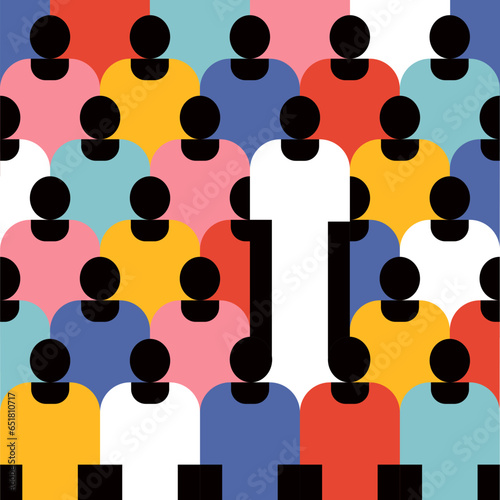 Illustration of a leader emerging out of a crowd of people