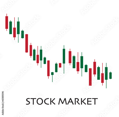 Stock market candlestick chart vector illustration.