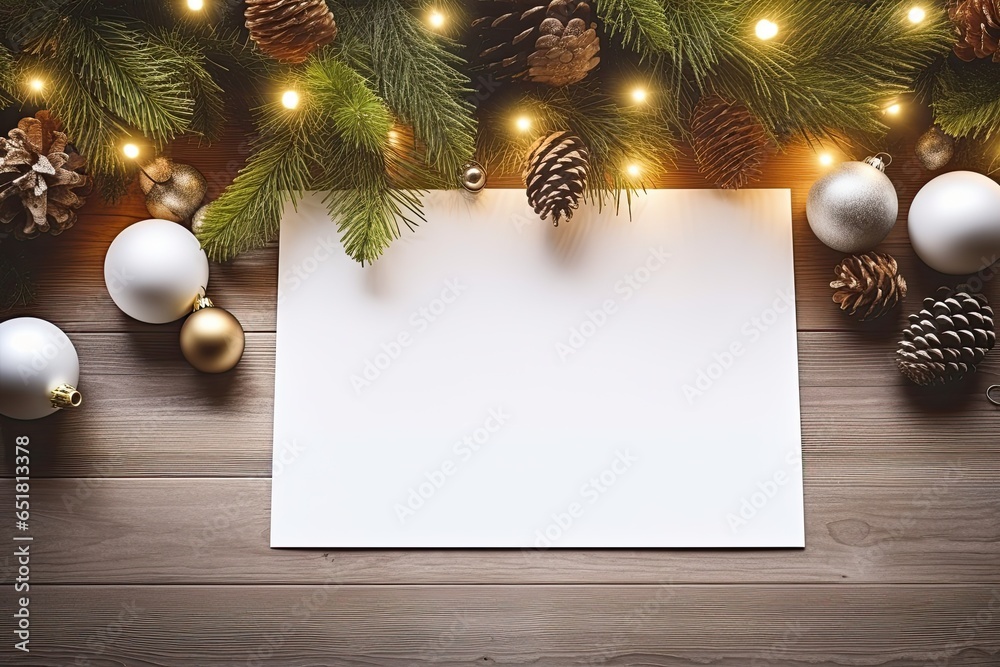 Obraz premium Christmas greeting card or white paper ม wallpaper embodies the festive beauty of the season