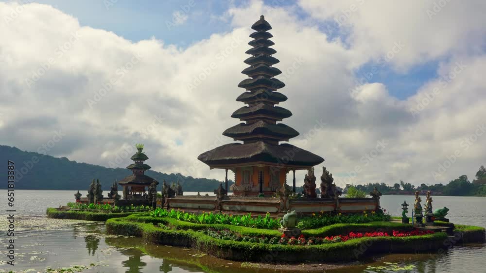 Ulun Danu Beratan Temple Bali - Bali's Iconic Lake Temple, is both a famous picturesque landmark and a significant temple complex on the western side of Beratan Lake. Bali Indonesia 4K Ulun Danu Beratan Temple Bali - Bali's Iconic Lake Temple, is both a famous picturesque landmark and a significant temple complex on the western side of Beratan Lake. Bali Indonesia 4K