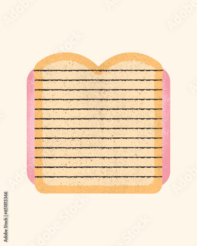 Toasted Grilled Ham Sandwich vector editorial illustration