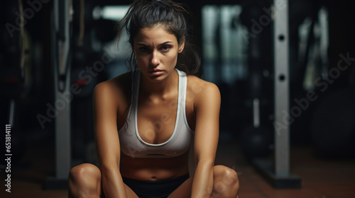 Athletic woman in the gym. Healthy lifestyle, playing sports.